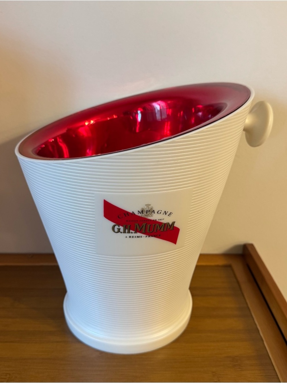 G.H. Mumm White & Red Champagne Cooler festive luxury ice bucket party